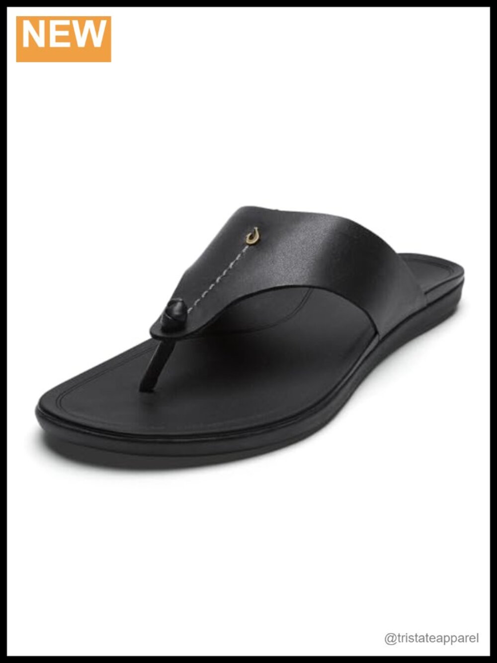 OluKai Ho'opio Mele Leather Flip-Flop Sandal Full-Grain Leather Arch Support